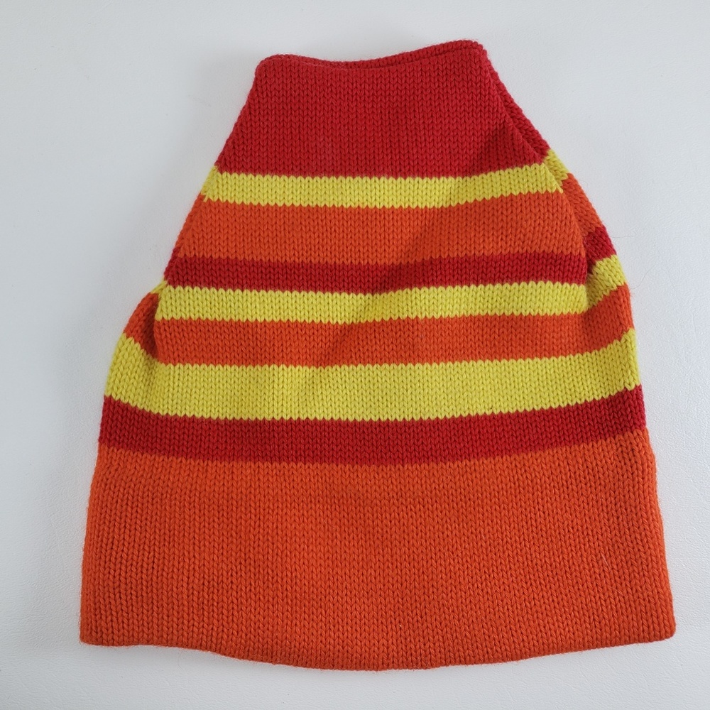 Vtg 80’s SMILEY Striped 100% Wool Knit Beanie